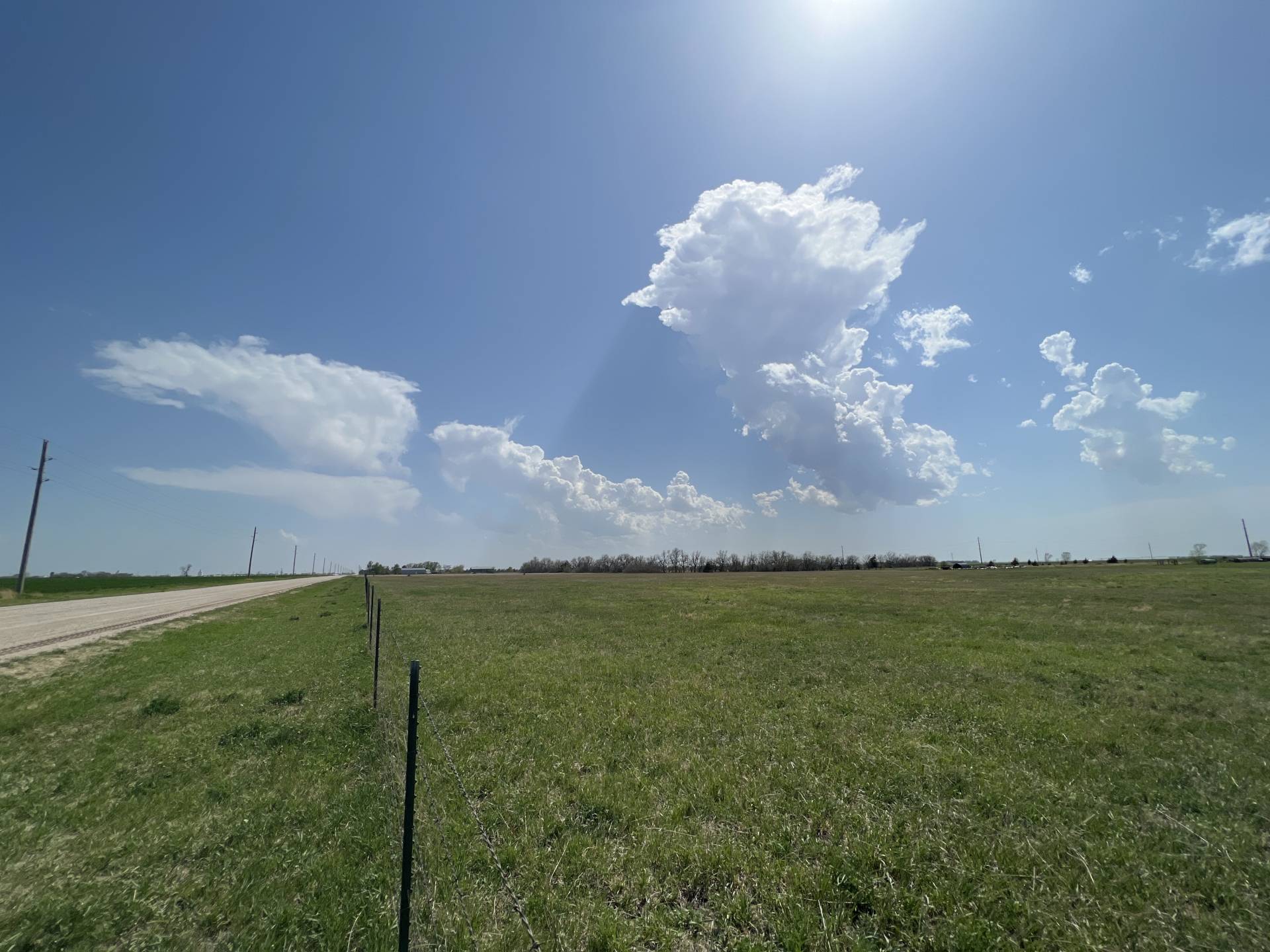 Sitting on the dryline on the west side of McPherson, KS  at 03:35 PM, seeing if these towers can make a go of it!