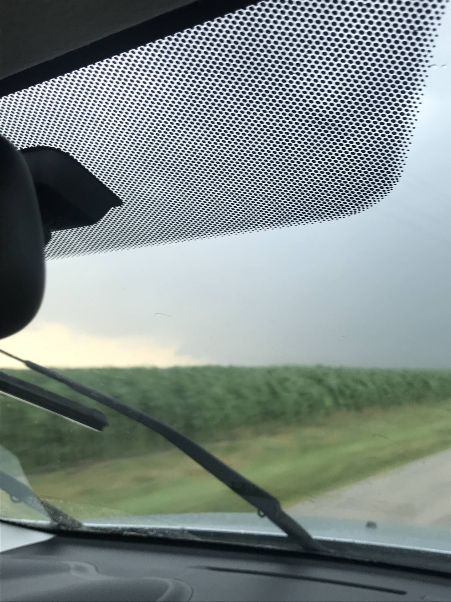 The edge of a mostly rain wrapped wall cloud looking Southwest near Graymont or Waldo, IL @NWSChicago  #ilwx