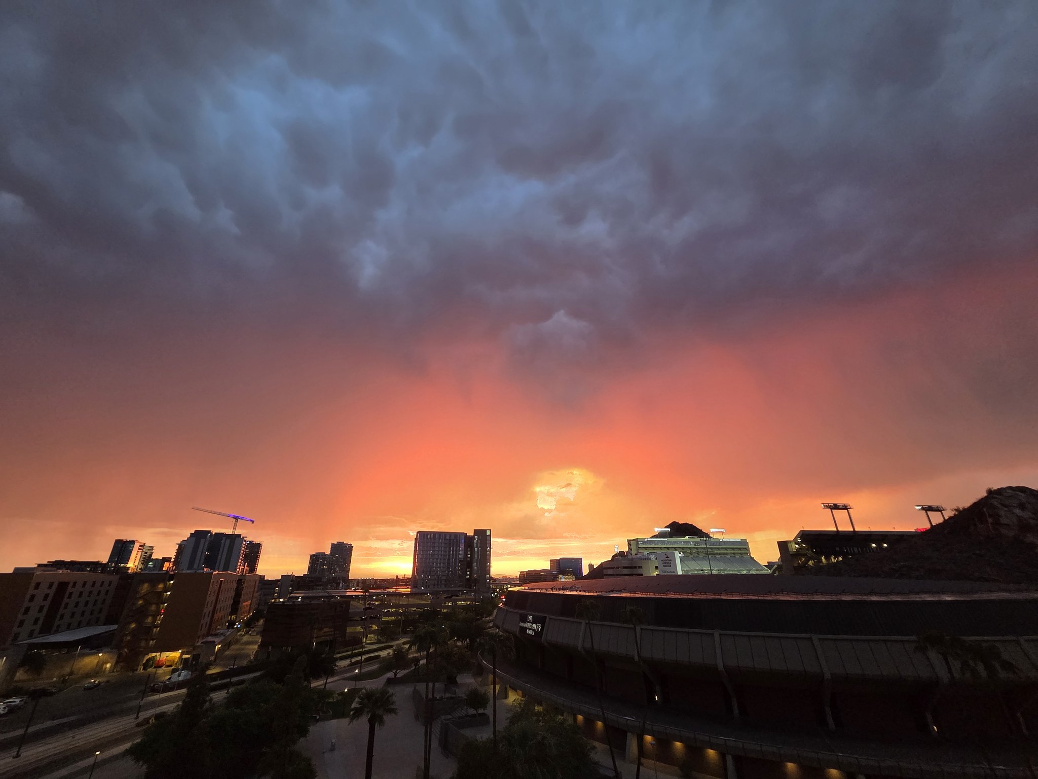 Monsoon sunset in Tempe, Arizona.